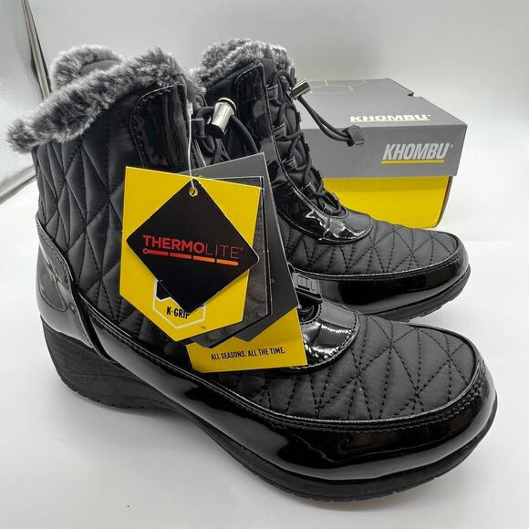 Khombu Waterproof Winter Ankle Snow Boots Size 7M Black Color - Picture 1 of 11